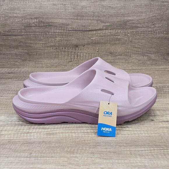 Hoka One U Ora Recovery Slide 3 Men’s Sz 13 Women's Sz 15 Pale Mauve Sandals NEW - Picture 1 of 9